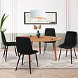 ID MARKET - Lot de 4 chaises MILA en velours noir pour salle à manger - vignette