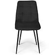 ID MARKET - Lot de 4 chaises MILA en velours noir pour salle à manger - vignette