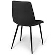 ID MARKET - Lot de 4 chaises MILA en velours noir pour salle à manger - vignette