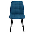 ID MARKET - Lot de 6 chaises MILA en velours bleu pour salle à manger - vignette
