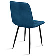 ID MARKET - Lot de 6 chaises MILA en velours bleu pour salle à manger - vignette