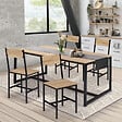 ID MARKET - Lot de 4 chaises de cuisine DETROIT design industriel - vignette
