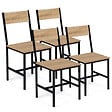 ID MARKET - Lot de 4 chaises de cuisine DETROIT design industriel - vignette