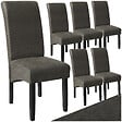 TECTAKE - Ensemble 6 chaises salle à manger revêtement aspect cuir gris marbré - vignette