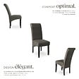 TECTAKE - Ensemble 6 chaises salle à manger revêtement aspect cuir gris marbré - vignette
