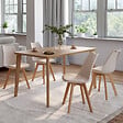ID MARKET - Lot de 4 chaises scandinaves SARA beige pour salle à manger - vignette