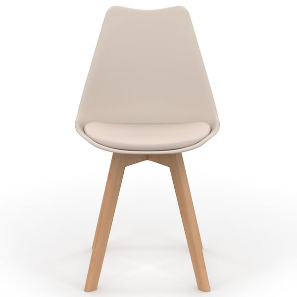 ID MARKET - Lot de 4 chaises scandinaves SARA beige pour salle à manger - large