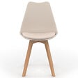 ID MARKET - Lot de 4 chaises scandinaves SARA beige pour salle à manger - vignette
