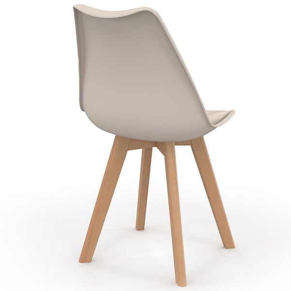 ID MARKET - Lot de 4 chaises scandinaves SARA beige pour salle à manger - large