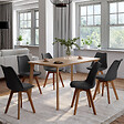 ID MARKET - Lot de 6 chaises scandinaves SARA noires pieds foncés pour salle à manger - vignette