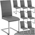 TECTAKE - Lot de 8 chaises Rembourrées avec en cuir synthétique ergonomique gris - vignette
