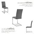 TECTAKE - Lot de 8 chaises Rembourrées avec en cuir synthétique ergonomique gris - vignette