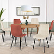 ID MARKET - Lot de 6 chaises MILA en velours mix color terracotta x3 et beige x3 - vignette