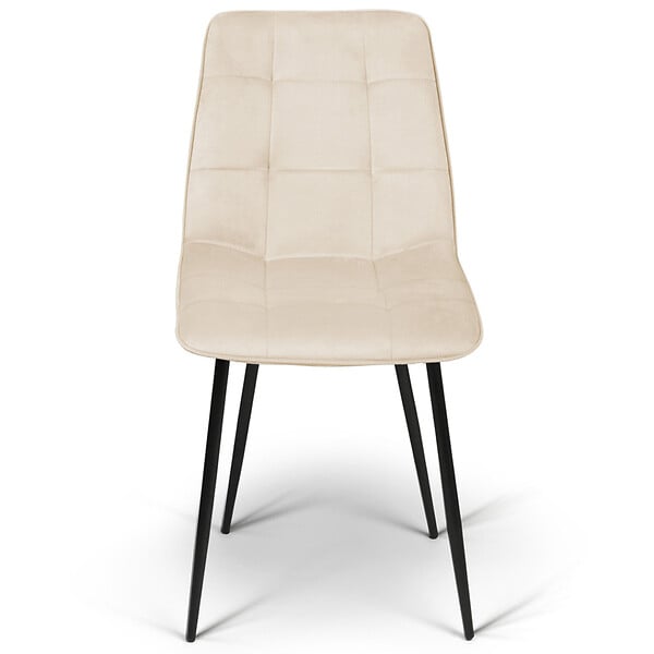 ID MARKET - Lot de 6 chaises MILA en velours mix color terracotta x3 et beige x3 - large