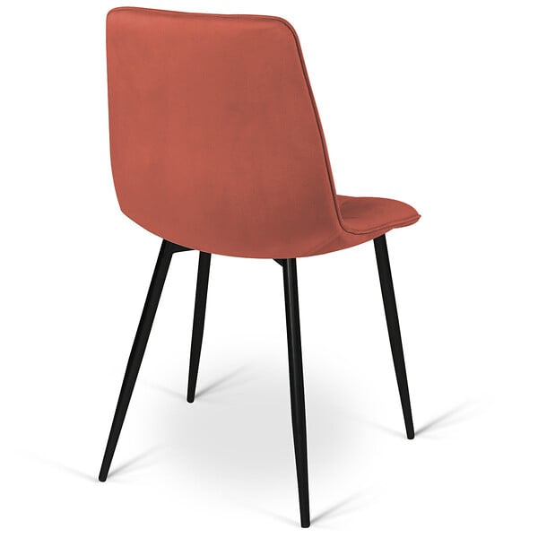 ID MARKET - Lot de 6 chaises MILA en velours mix color terracotta x3 et beige x3 - large
