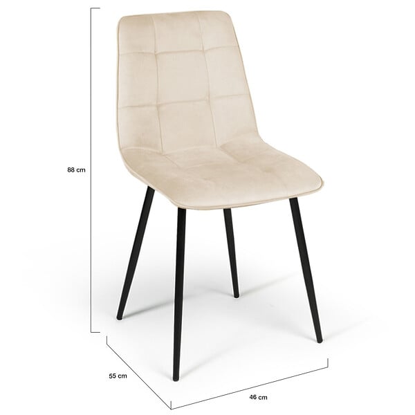 ID MARKET - Lot de 6 chaises MILA en velours mix color terracotta x3 et beige x3 - large