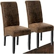 TECTAKE - Ensemble de 2 chaises de salle à manger aspect cuir marron foncé - vignette