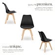 TECTAKE - Lot 4 chaises salle à manger style scandinave forme ergonomique noir - vignette