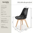 TECTAKE - Lot 4 chaises salle à manger style scandinave forme ergonomique noir - vignette
