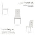 TECTAKE - Lot de 8 chaises avec strass avec revêtement en cuir synthétique blanc - vignette