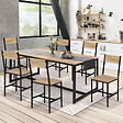 ID MARKET - Lot de 6 chaises de cuisine DETROIT design industriel - vignette