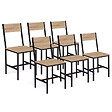 ID MARKET - Lot de 6 chaises de cuisine DETROIT design industriel - vignette