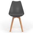 ID MARKET - Lot de 4 chaises scandinaves SARA gris foncé pour salle à manger - vignette