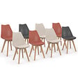 ID MARKET - Lot de 8 chaises scandinaves SARA mix color gris foncé x2, terracotta x3, beige x3 - vignette
