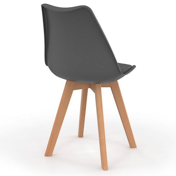ID MARKET - Lot de 8 chaises scandinaves SARA mix color gris foncé x2, terracotta x3, beige x3 - large