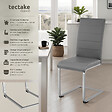 TECTAKE - Ensemble 4 chaises de salle à manger aspect cuir ergonomique gris - vignette