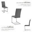 TECTAKE - Ensemble 4 chaises de salle à manger aspect cuir ergonomique gris - vignette