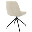 ID MARKET - Lot de 4 chaises pivotantes THALYA en velours beige avec accoudoirs - vignette