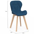 ID MARKET - Lot de 6 chaises ROBINE en tissu bleu canard pour salle à manger - vignette