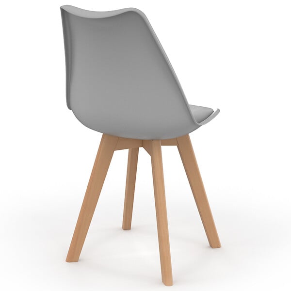 ID MARKET - Lot de 6 chaises scandinaves SARA mix color pastel jaune, blanc, gris clair x2, vert mentholé x2 - large