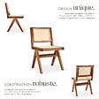 TECTAKE - Chaise en bois avec cannage viennois design boho chêne foncé - vignette