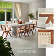 TECTAKE - Chaise en bois avec cannage viennois design boho chêne foncé - vignette