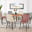 ID MARKET - Lot de 6 chaises MILA mix color pastel rose x2, gris clair x2 et beige x2 - vignette