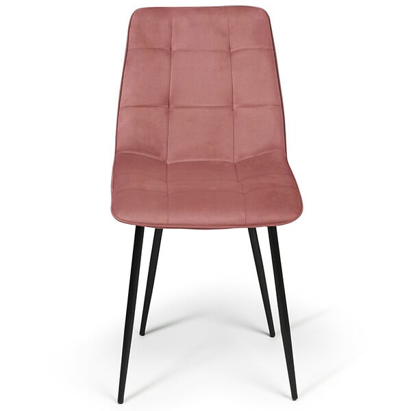 ID MARKET - Lot de 6 chaises MILA mix color pastel rose x2, gris clair x2 et beige x2 - large