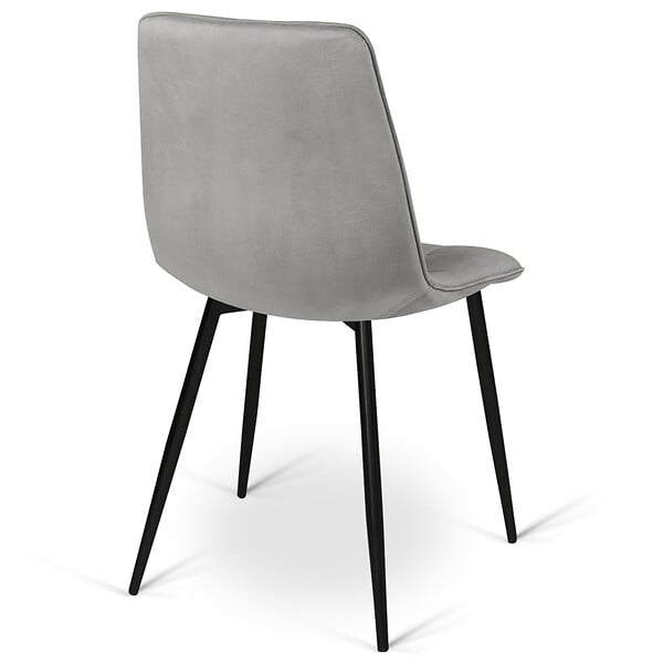 ID MARKET - Lot de 6 chaises MILA mix color pastel rose x2, gris clair x2 et beige x2 - large