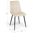 ID MARKET - Lot de 6 chaises MILA mix color pastel rose x2, gris clair x2 et beige x2 - vignette