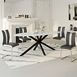 ID MARKET - Lot de 4 chaises PIA grises et blanches pour salle à manger - vignette