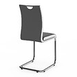 ID MARKET - Lot de 4 chaises PIA grises et blanches pour salle à manger - vignette