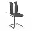 ID MARKET - Lot de 4 chaises PIA grises et blanches pour salle à manger - vignette