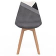 ID MARKET - Lot de 6 chaises scandinaves SARA gris foncé, blanc, noir et velours patchworks noir, gris et blanc - vignette