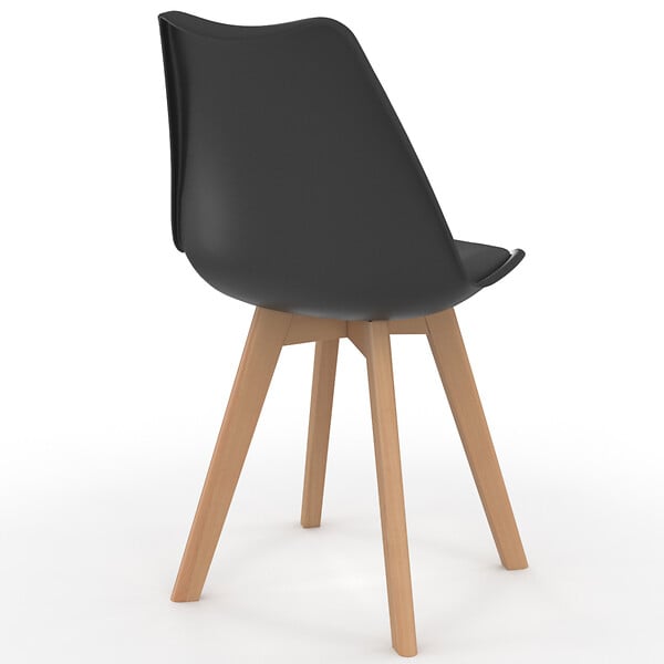ID MARKET - Lot de 6 chaises scandinaves SARA gris foncé, blanc, noir et velours patchworks noir, gris et blanc - large