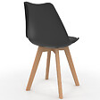 ID MARKET - Lot de 6 chaises scandinaves SARA gris foncé, blanc, noir et velours patchworks noir, gris et blanc - vignette