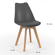 ID MARKET - Lot de 6 chaises scandinaves SARA gris foncé, blanc, noir et velours patchworks noir, gris et blanc - vignette