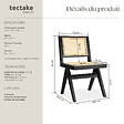TECTAKE - Lot de 4 chaises en bois avec cannage viennois design boho noir - vignette