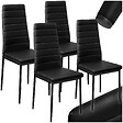 TECTAKE - Ensemble 4 chaises de salle à manger aspect cuir ergonomique noir - vignette