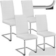 TECTAKE - Ensemble 4 chaises ergonomiques de salle à manger aspect cuir blanc - vignette